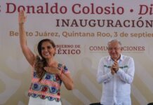 Inauguran Mara Lezama y AMLO el bulevar Colosio y Distribuidor Vial Aeropuerto, en Cancún